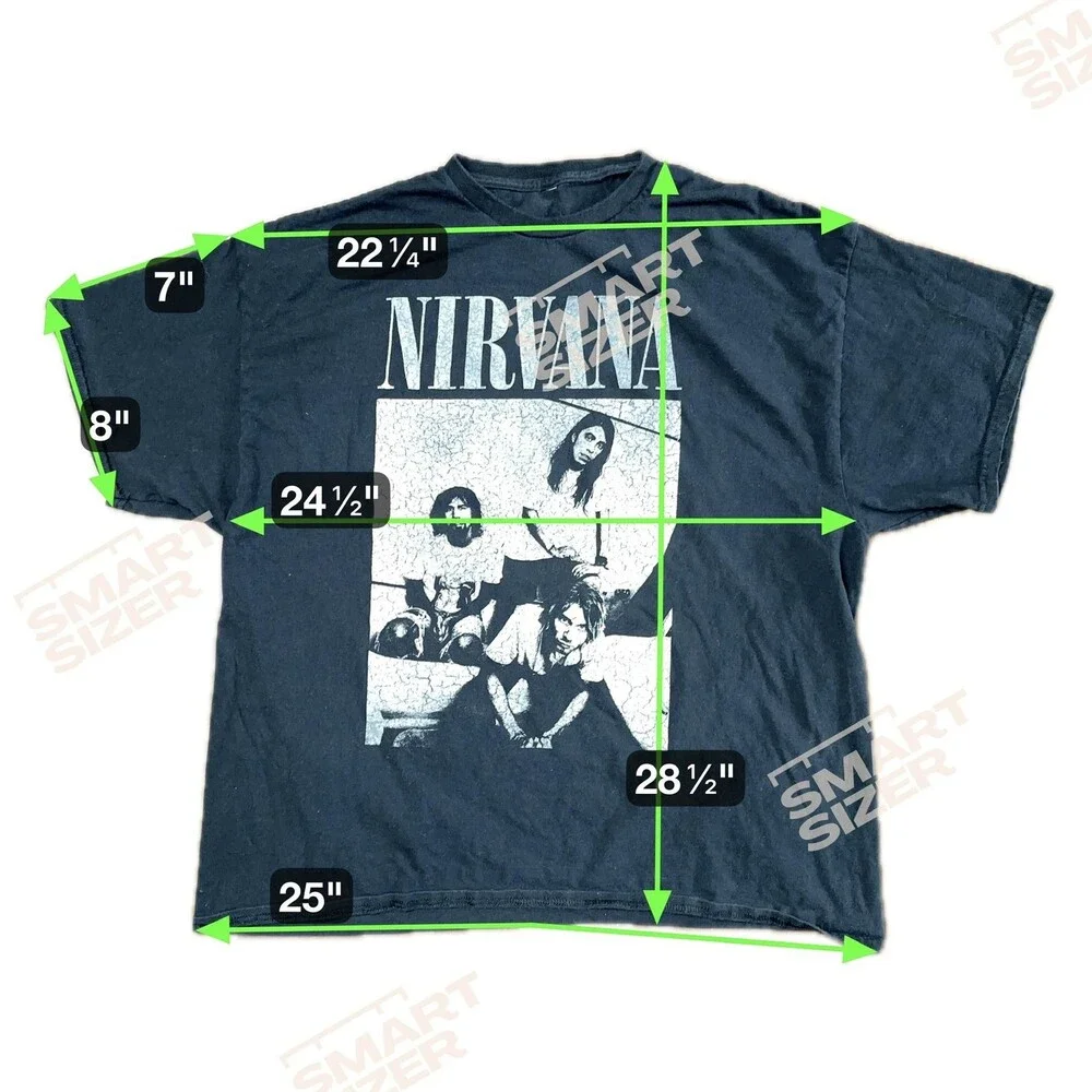 Nirvana Shirt Mens Extra Large Black Band Rock Music Graphic Cracked Print Tee